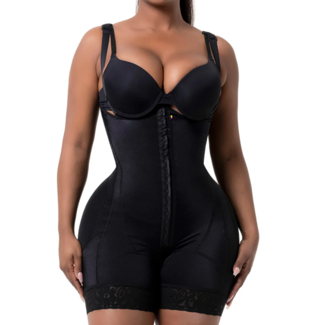 Faja Colombiana Negra de Compresión Alta – Moldeadora con Realce de Glúteos